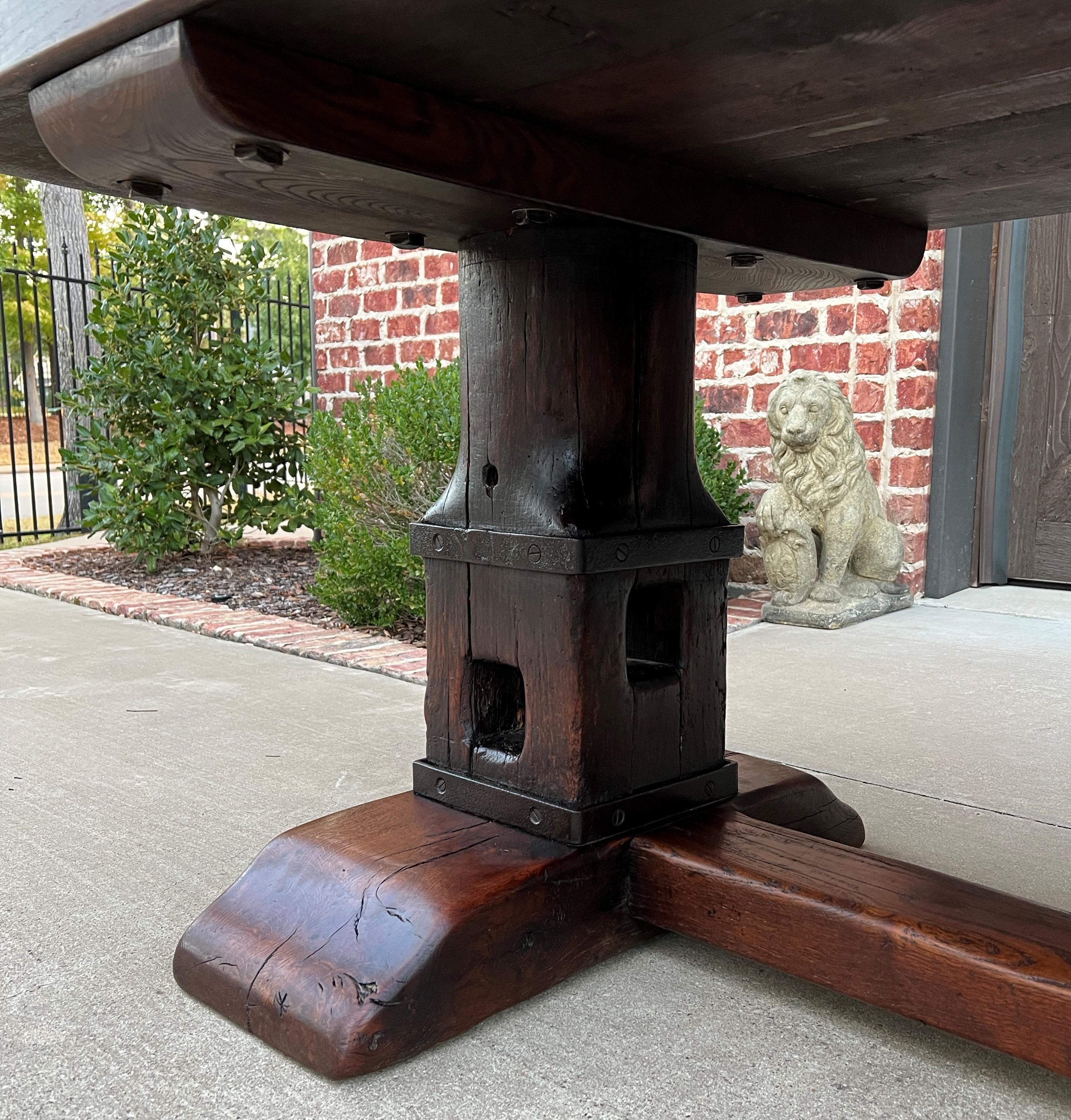 Antique French Monastery Dining Table Farmhouse Desk Conference Library Oak 94