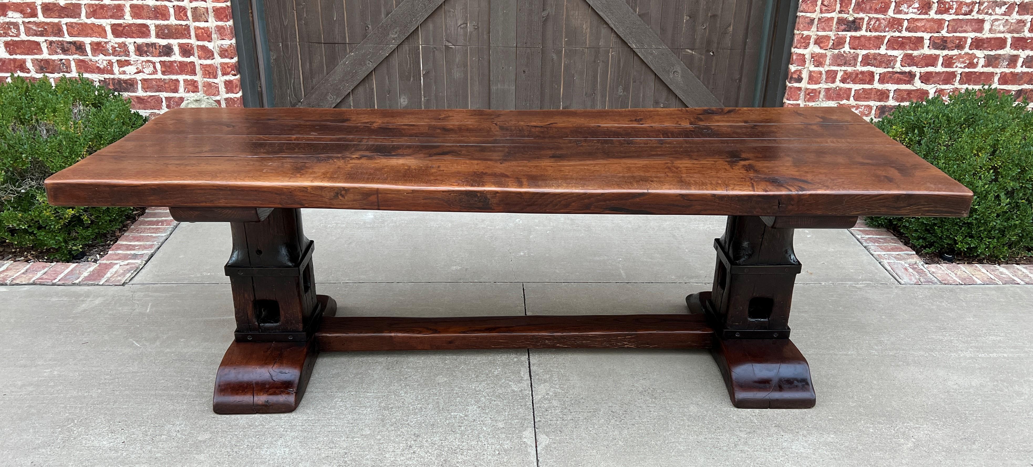 Antique French Monastery Dining Table Farmhouse Desk Conference Library Oak 94