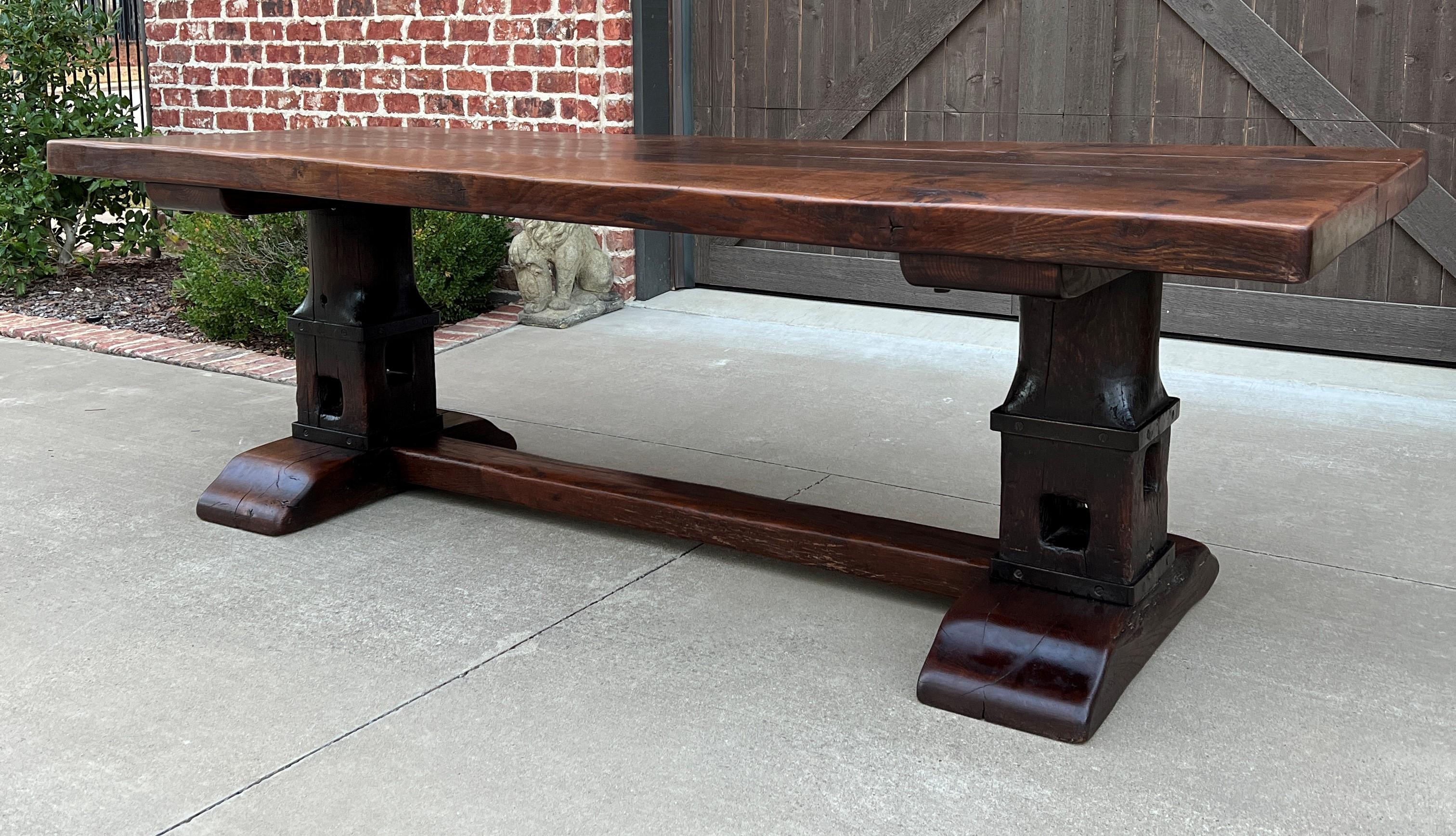 Antique French Monastery Dining Table Farmhouse Desk Conference Library Oak 94