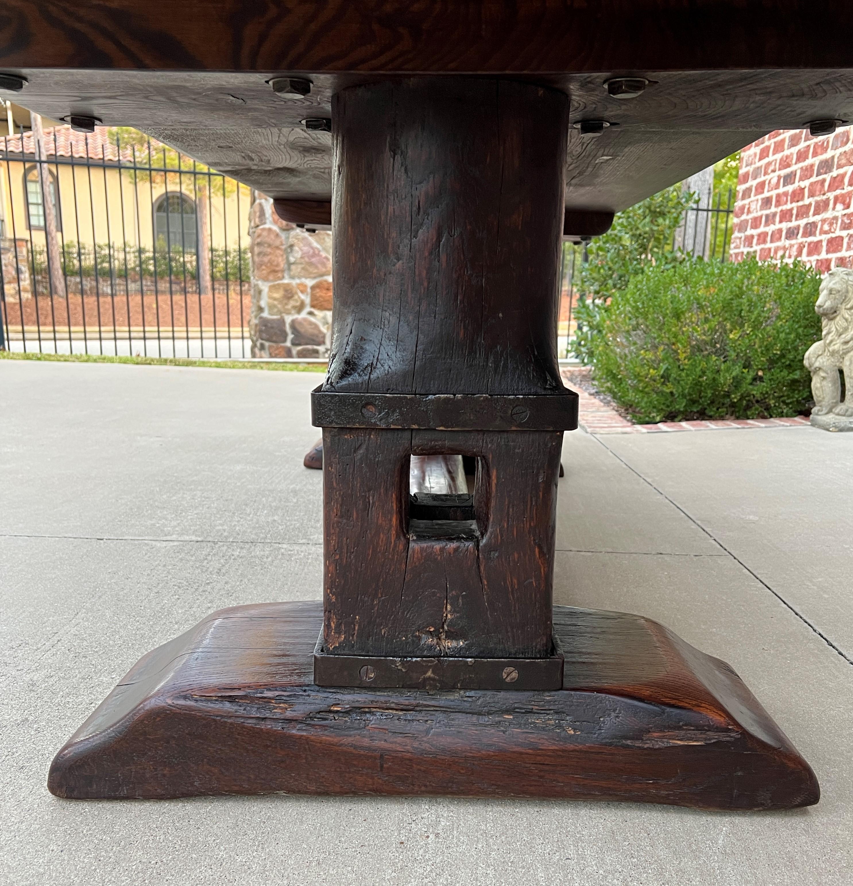 Antique French Monastery Dining Table Farmhouse Desk Conference Library Oak 94
