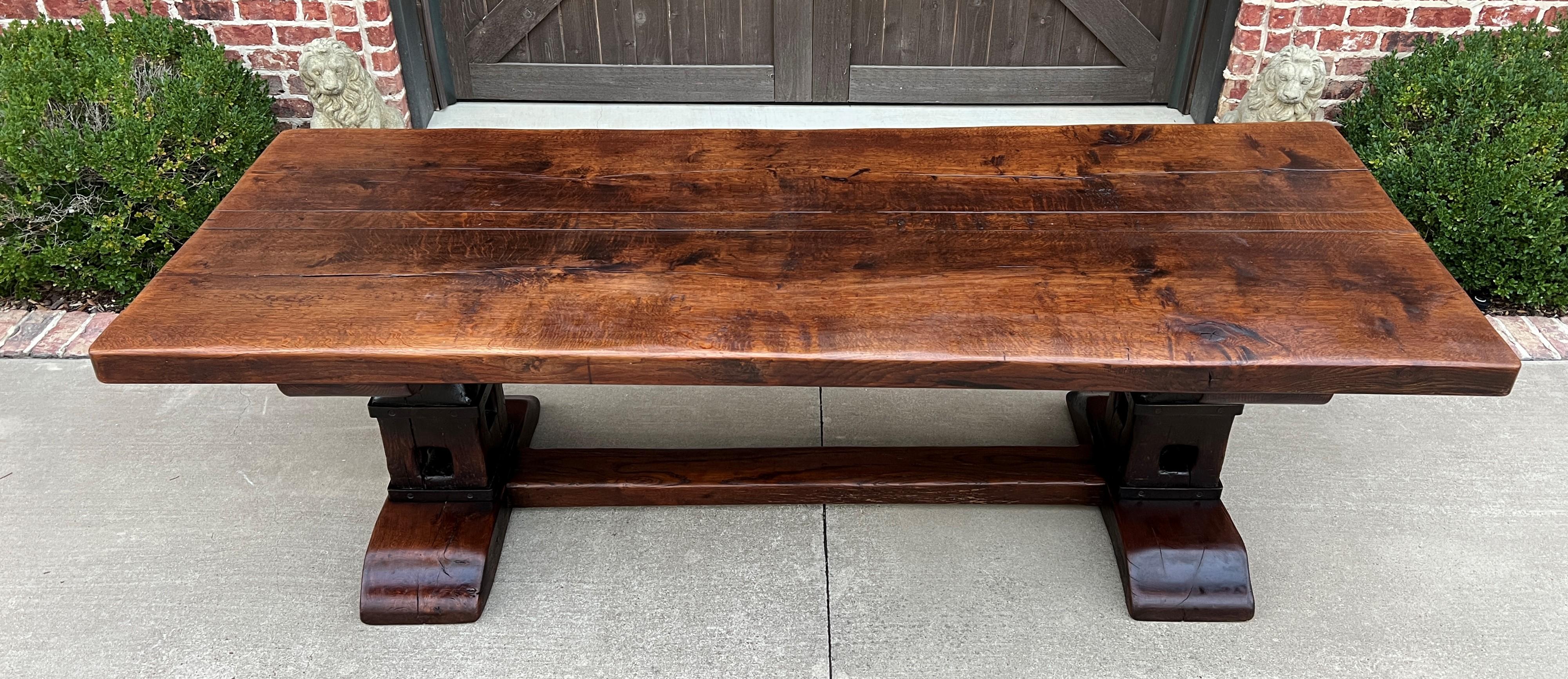 Antique French Monastery Dining Table Farmhouse Desk Conference Library Oak 94