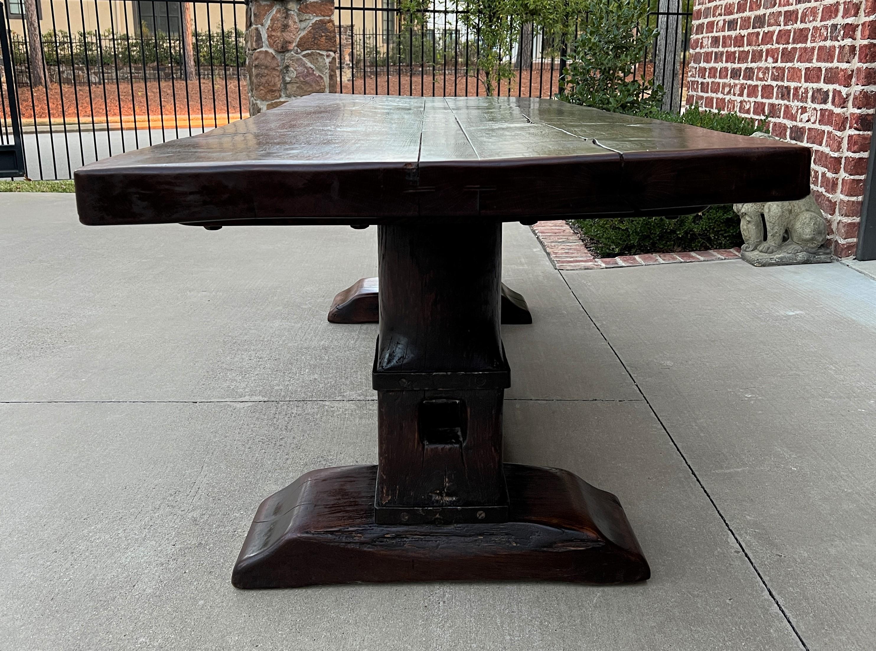 French Provincial Antique French Monastery Dining Table Farmhouse Desk Conference Library Oak 94