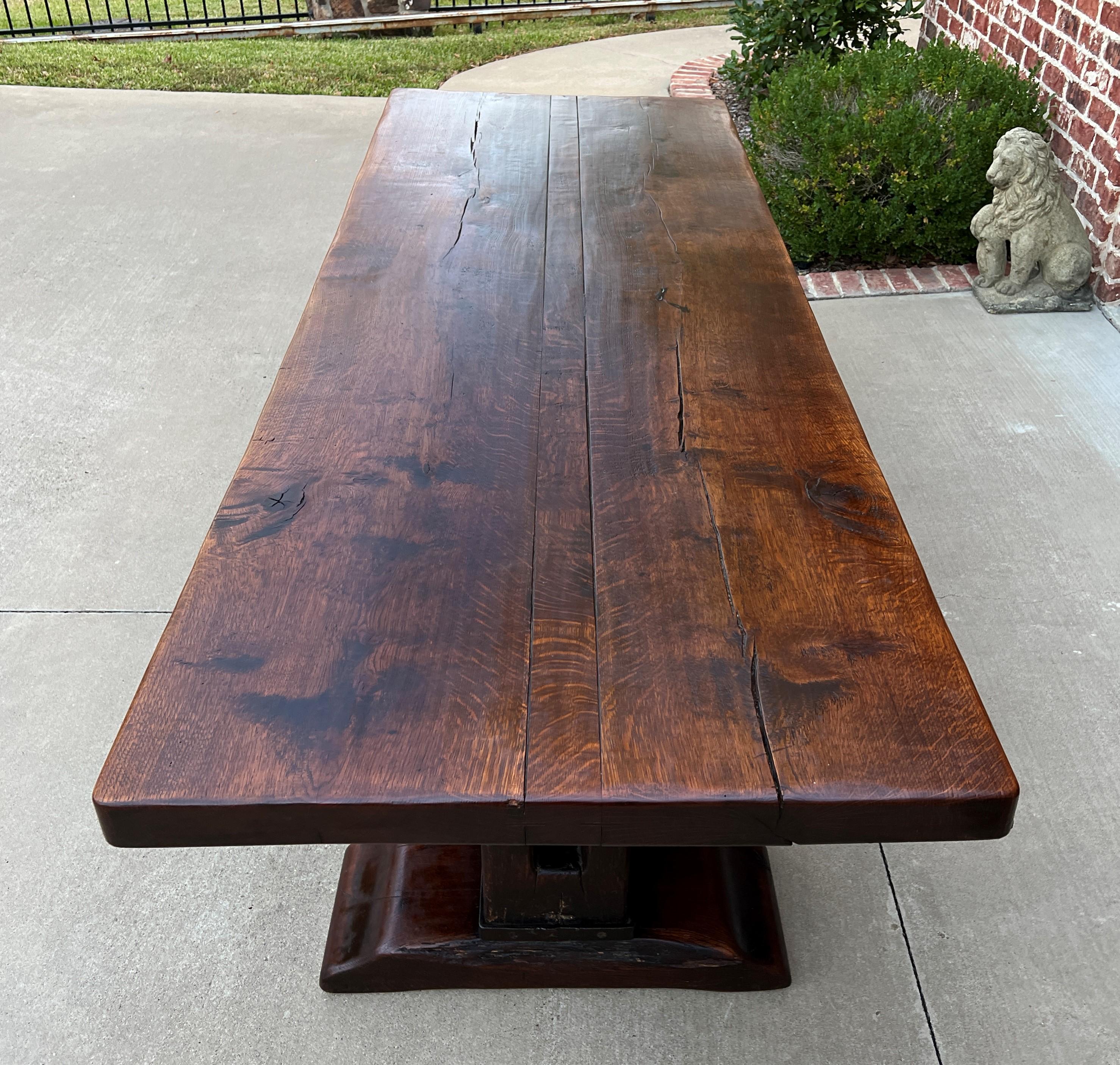 Antique French Monastery Dining Table Farmhouse Desk Conference Library Oak 94