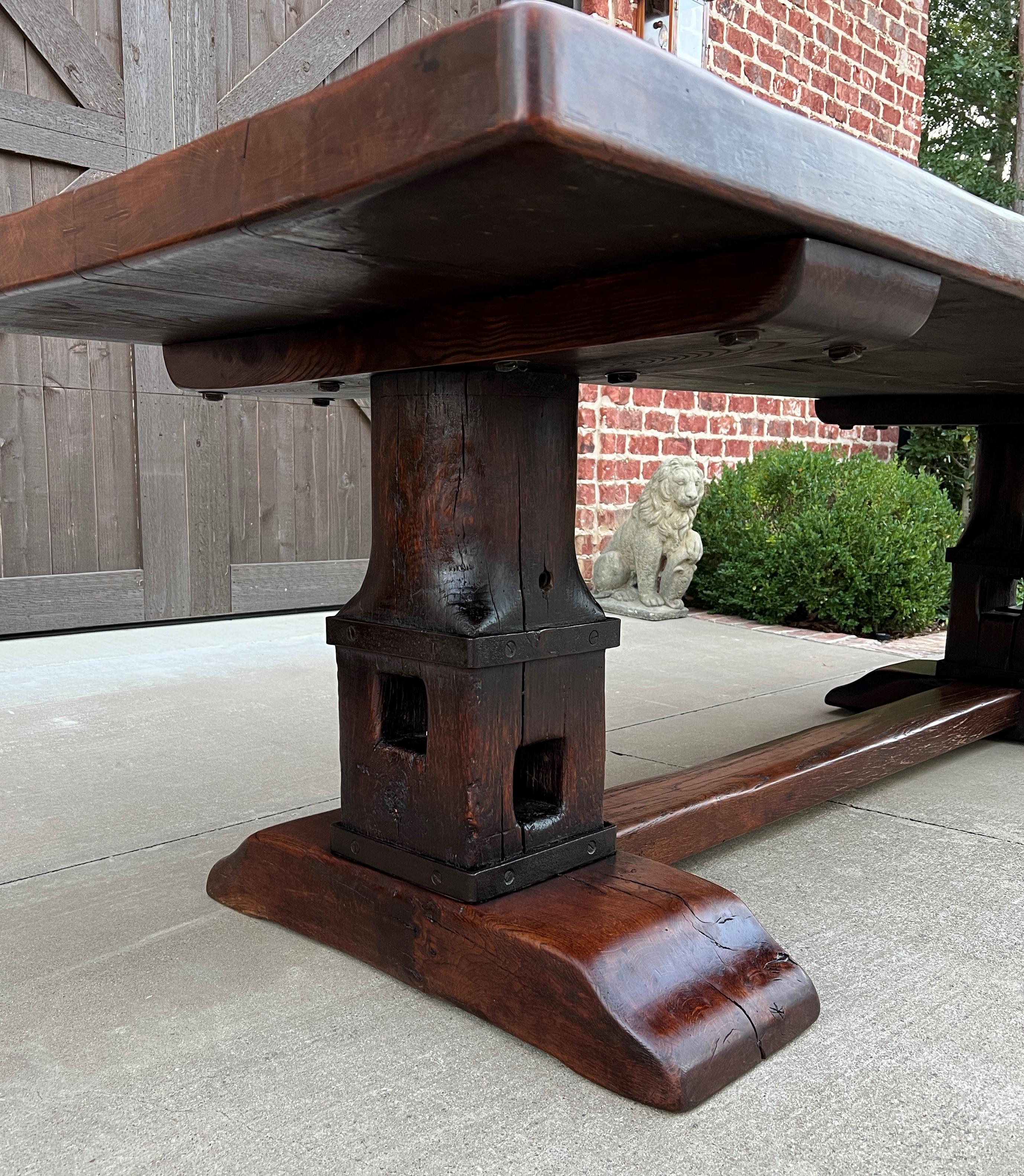 Antique French Monastery Dining Table Farmhouse Desk Conference Library Oak 94