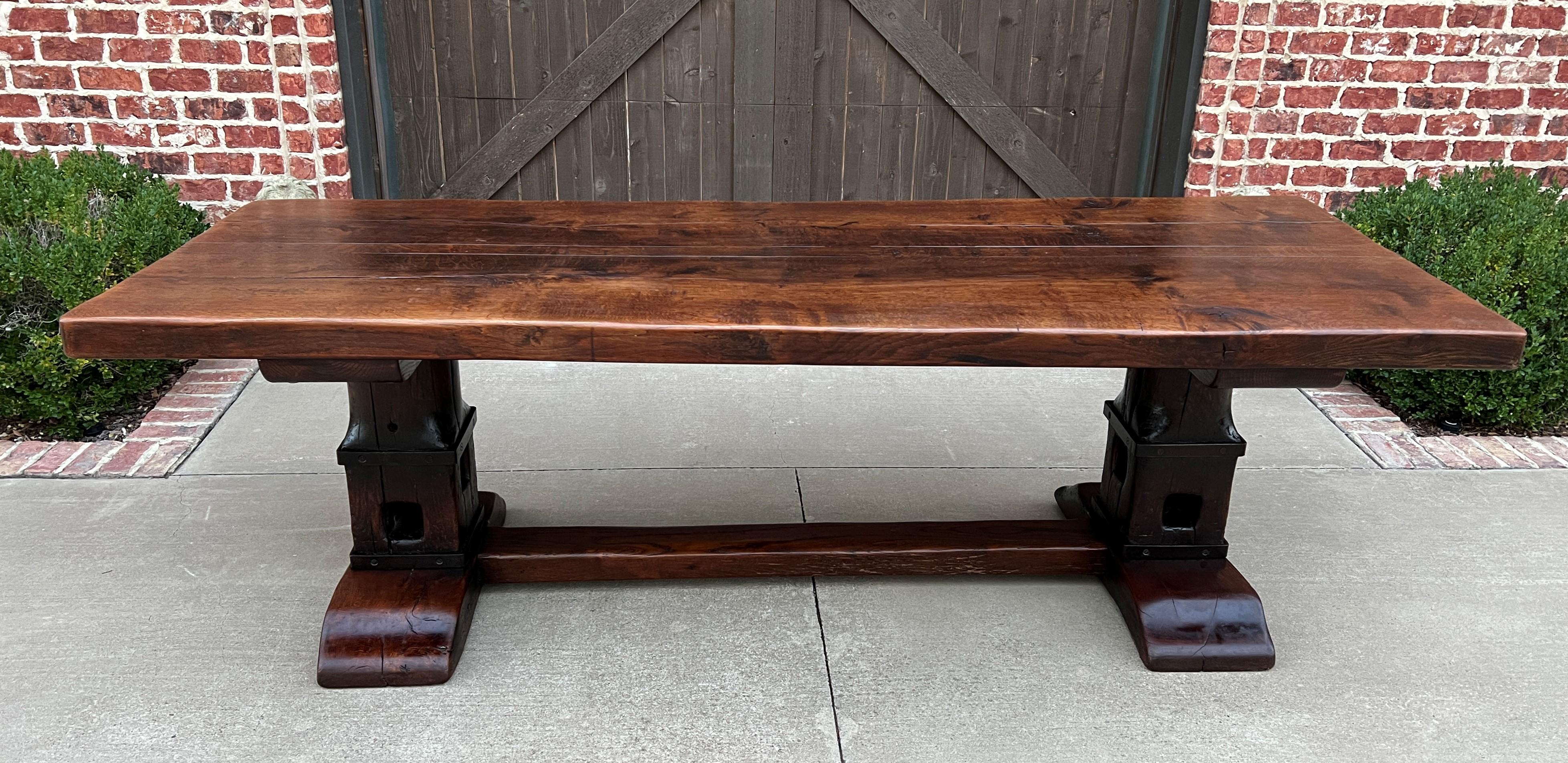 Antique French Monastery Dining Table Farmhouse Desk Conference Library Oak 94