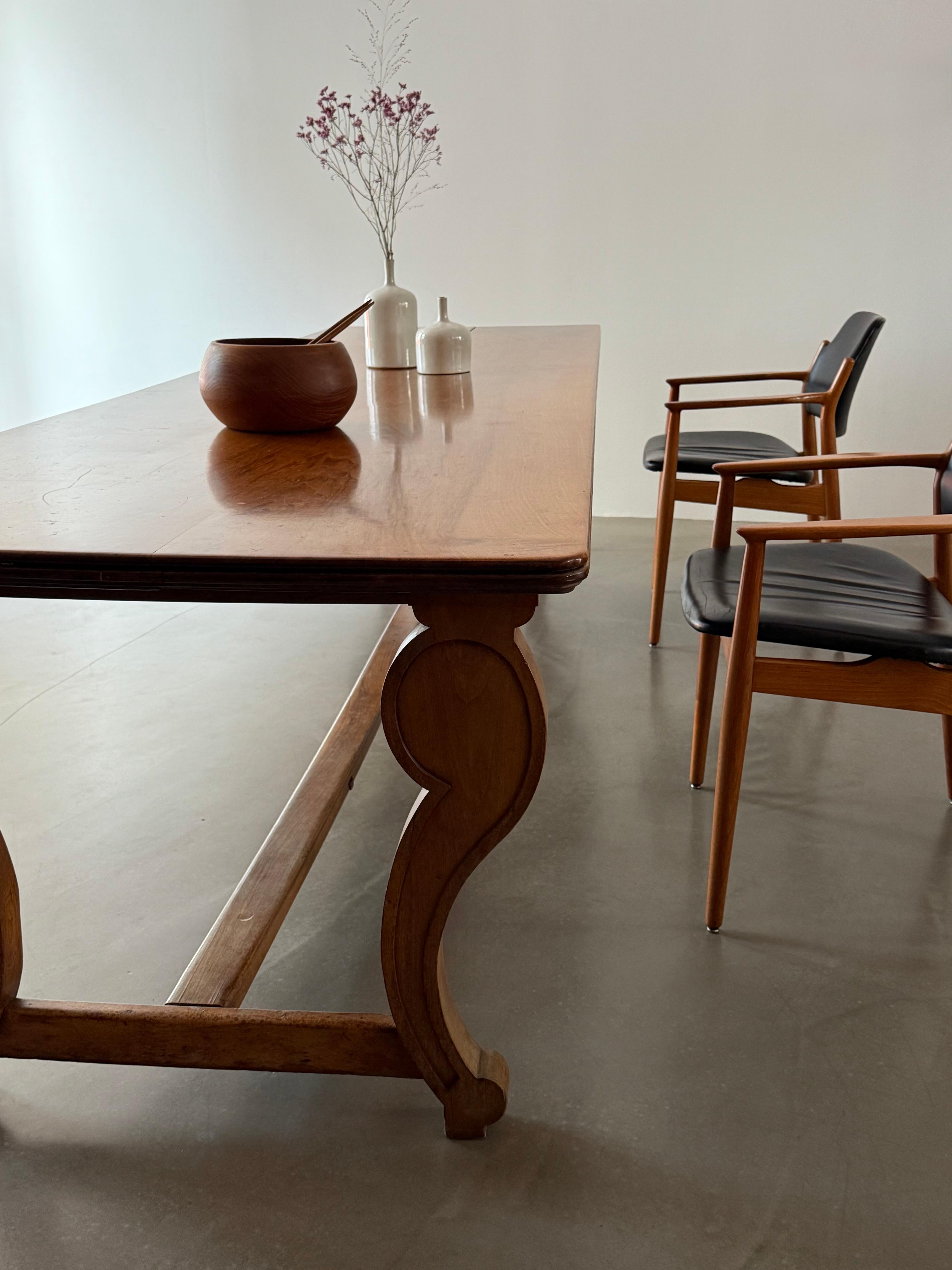 XIXe siècle ANTIQUE TABLE A DINER MONASTERY FRANCAISE EN BOIS D'ALIMENTAIRE 325cm, 19ème SIECLE en vente