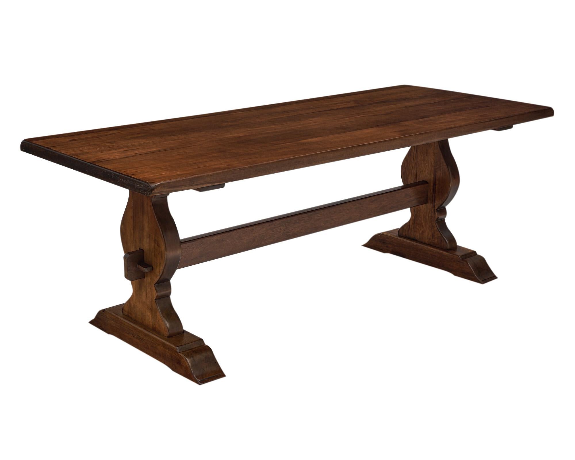 Renaissance Antique French Monastery Table with Benches