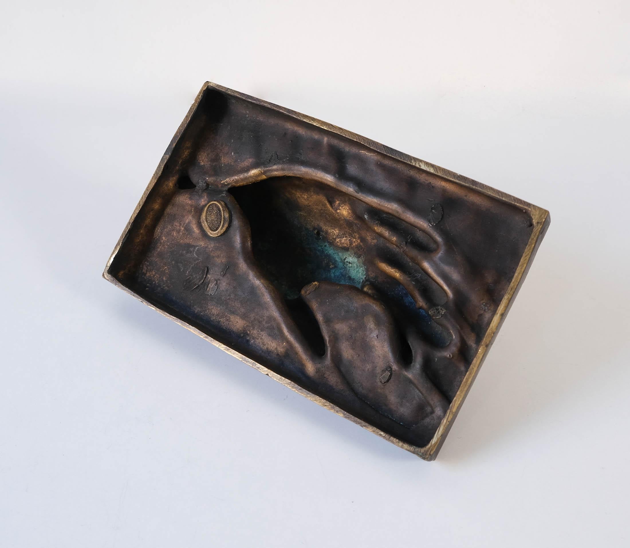 Antique French Montagutelli Frères Lost Wax Cast Bronze Hand Sculpture, Hudnut For Sale 5