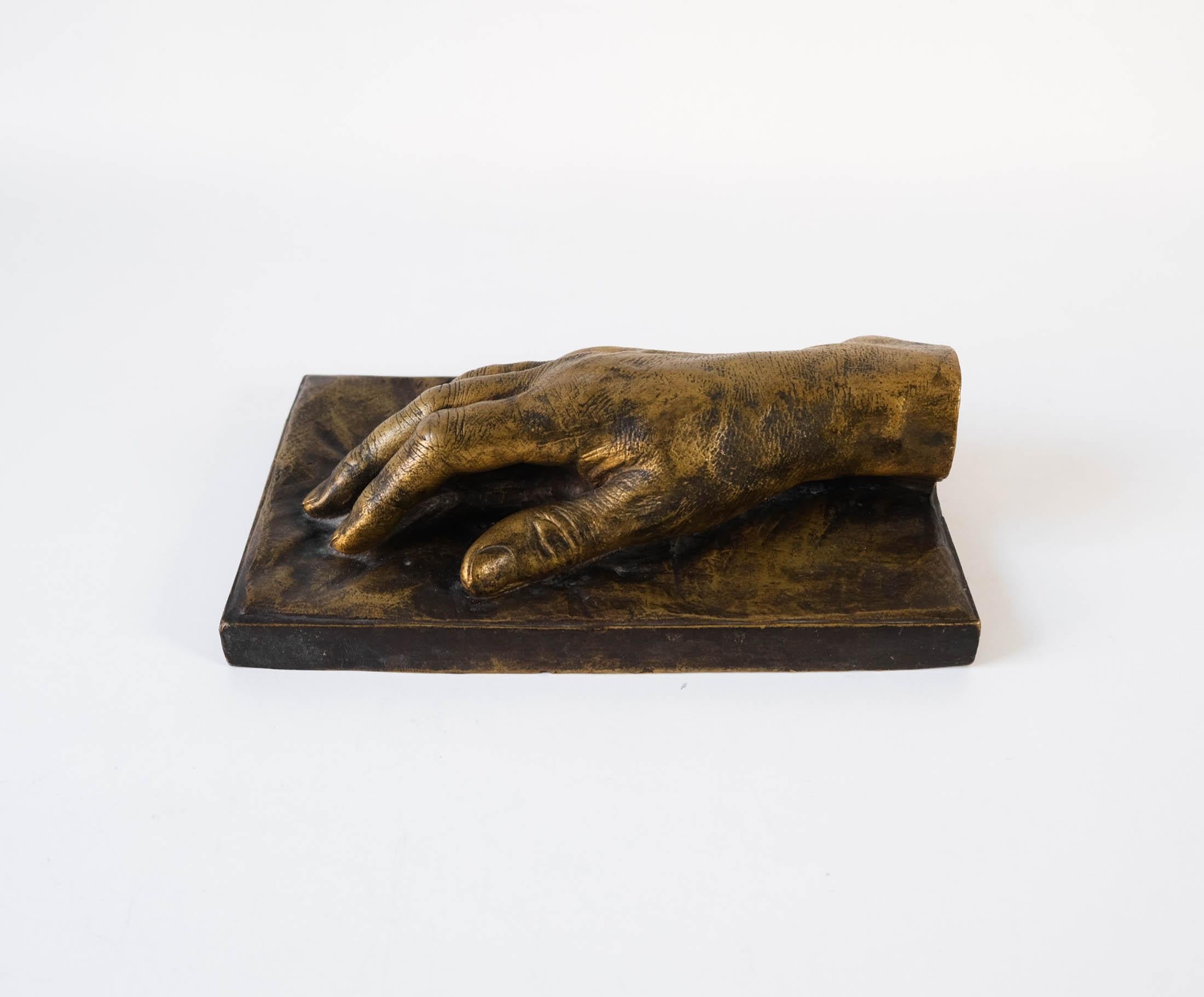 Antique French Montagutelli Frères Lost Wax Cast Bronze Hand Sculpture, Hudnut For Sale 7