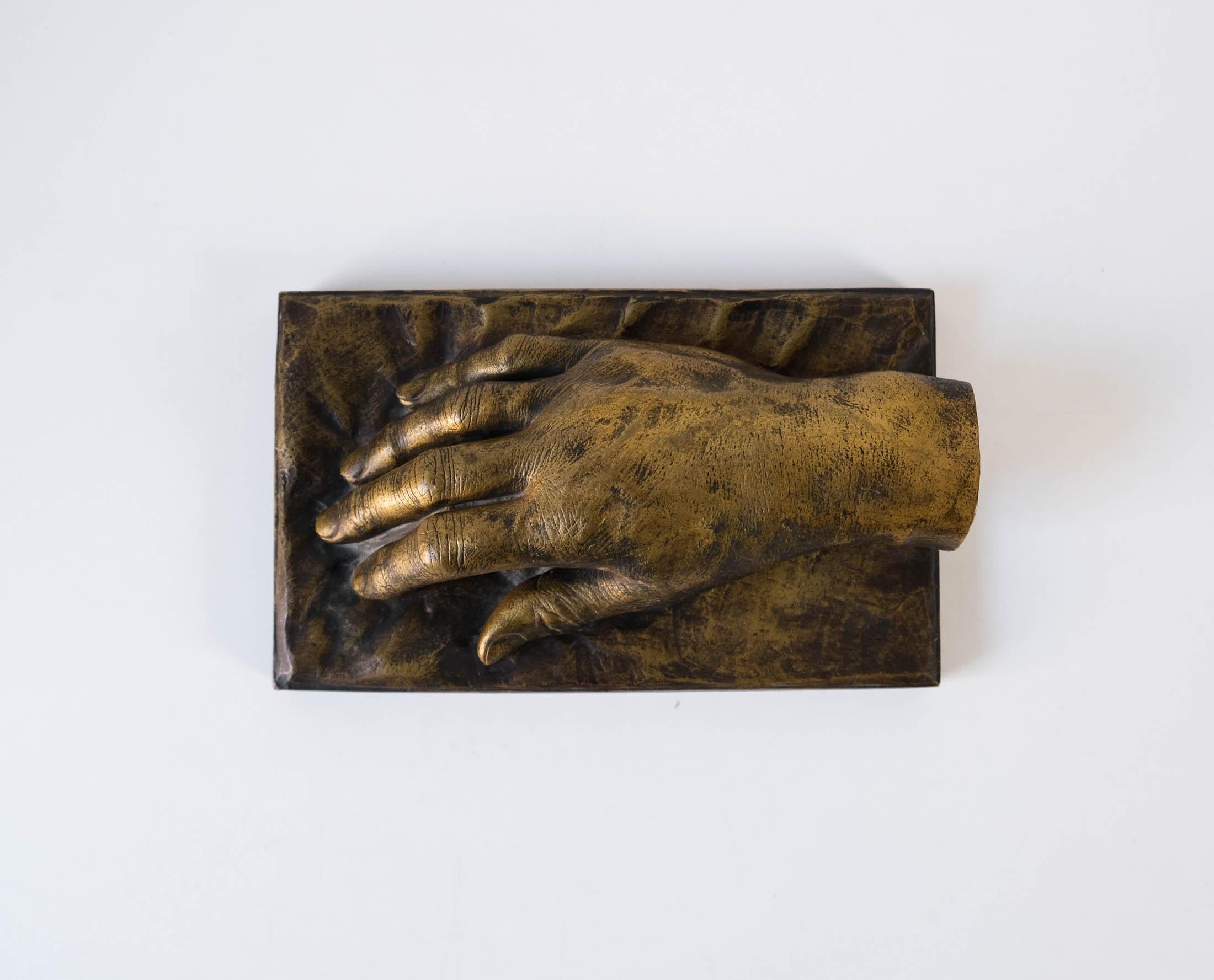 Antique French Montagutelli Frères Lost Wax Cast Bronze Hand Sculpture, Hudnut In Good Condition For Sale In London, GB