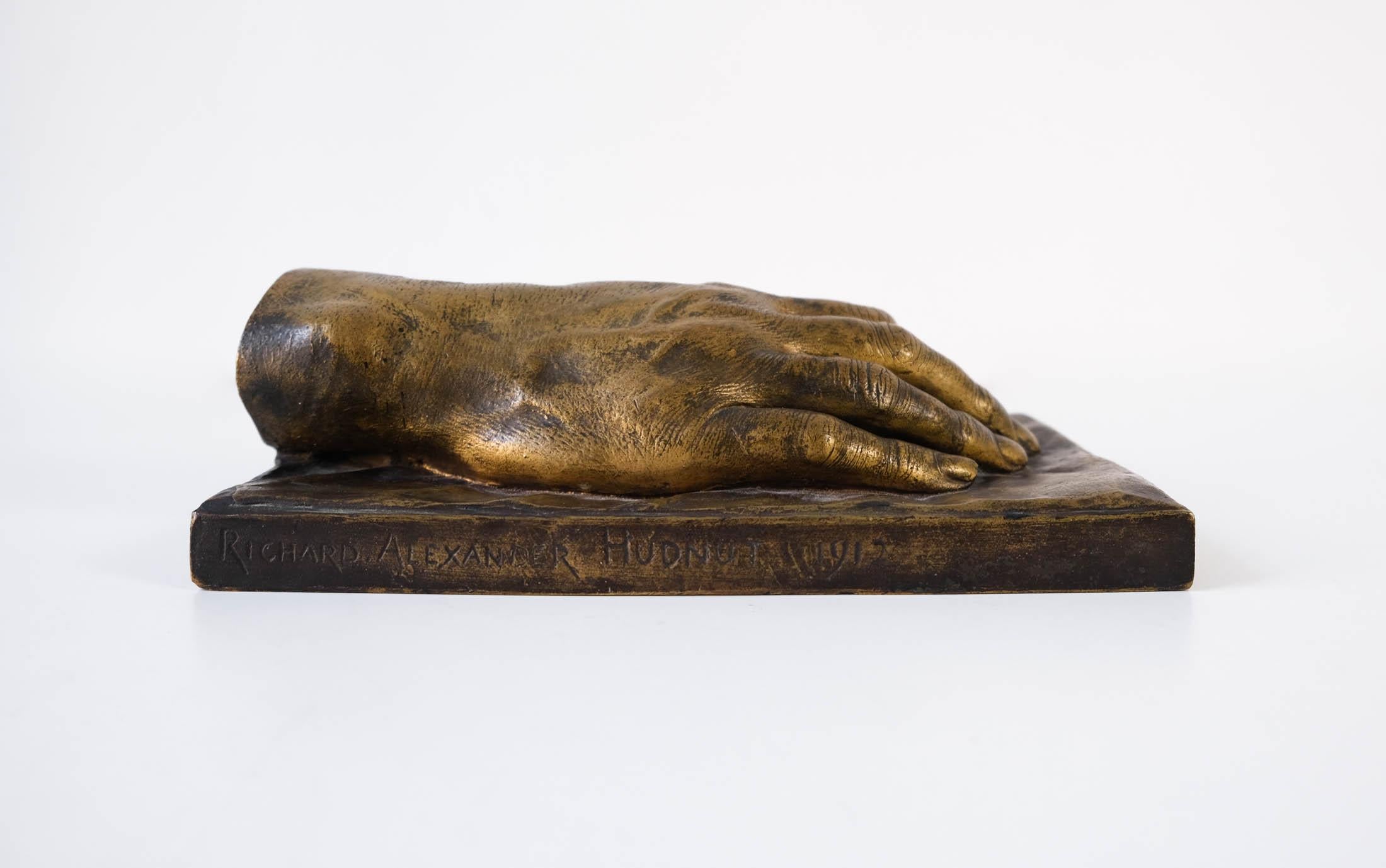 Antique French Montagutelli Frères Lost Wax Cast Bronze Hand Sculpture, Hudnut For Sale 1