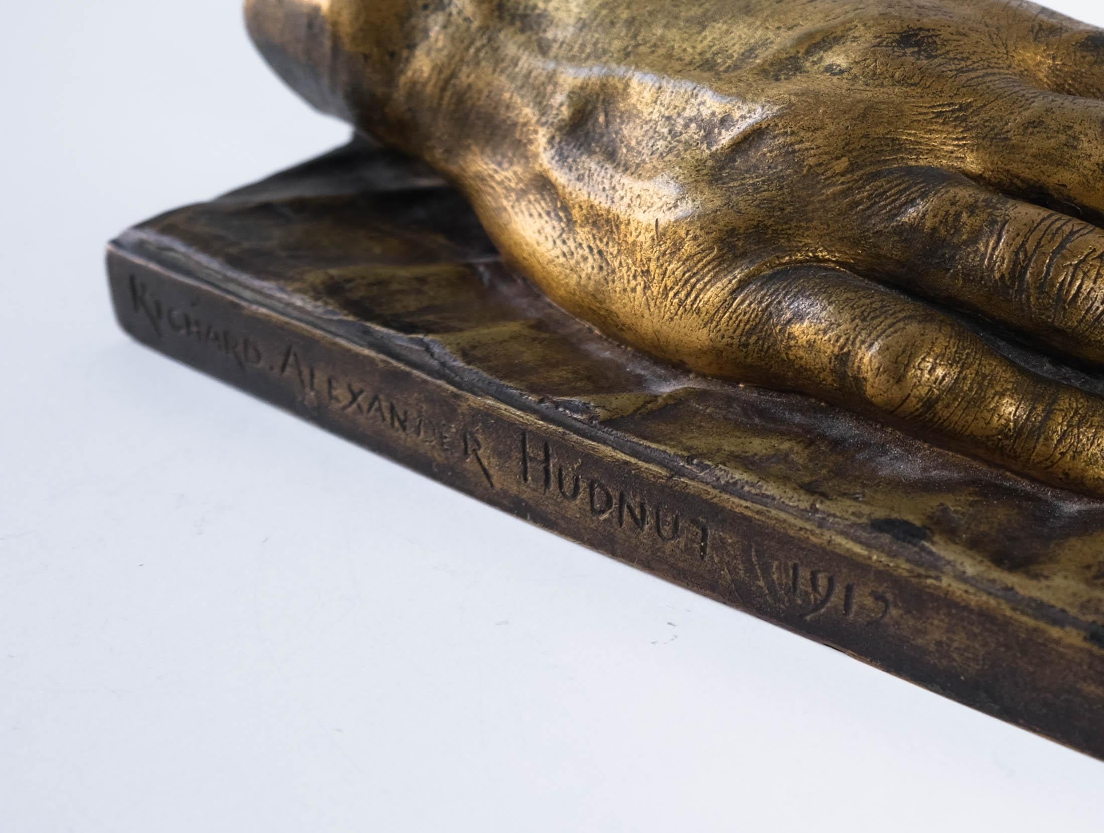 Antique French Montagutelli Frères Lost Wax Cast Bronze Hand Sculpture, Hudnut For Sale 2
