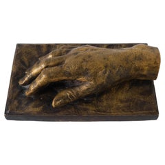 Antique French Montagutelli Frères Lost Wax Cast Bronze Hand Sculpture, Hudnut