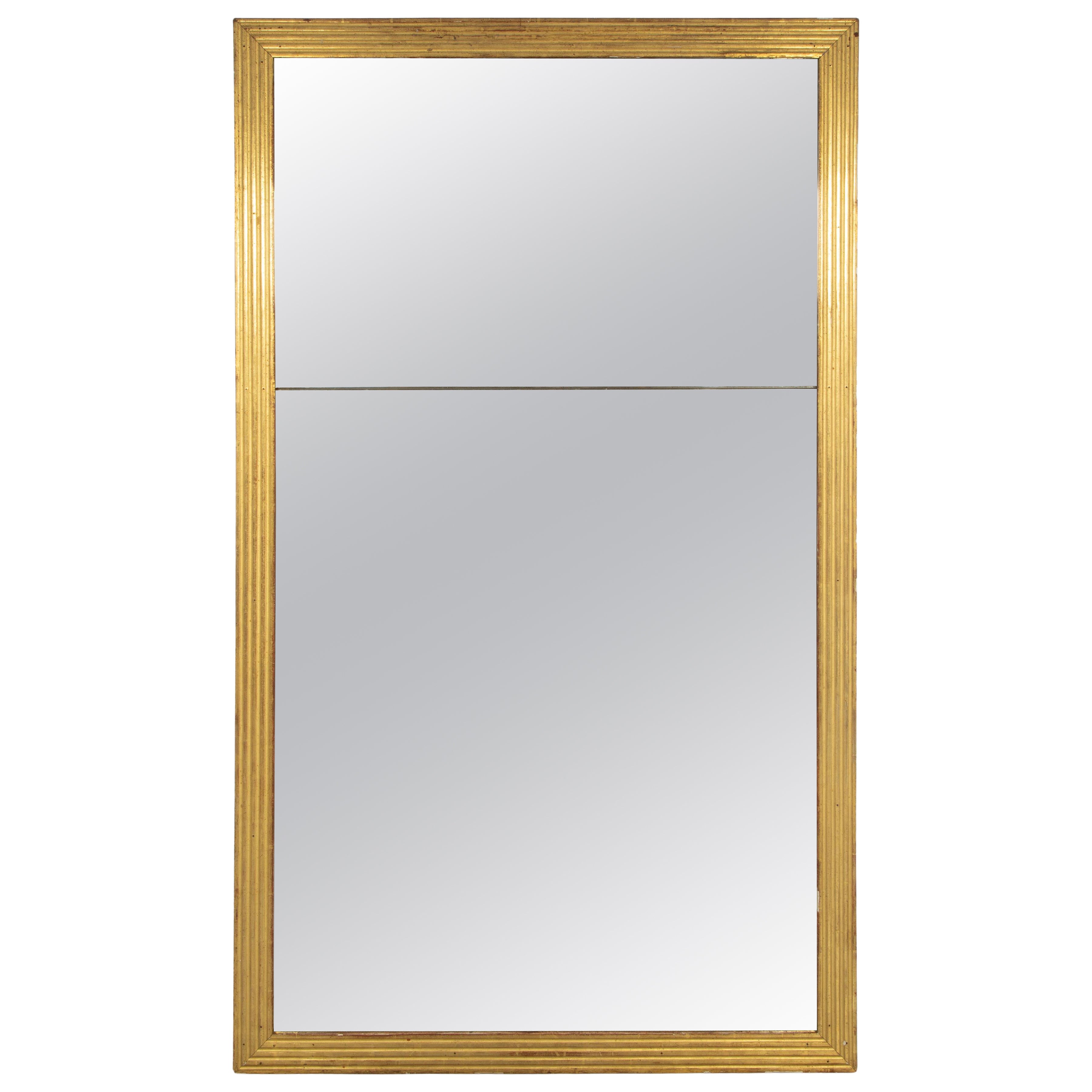 Antique French Monumental Boiserie Panel Mirror