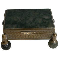 Antique French Moss Agate Box, circa 1900