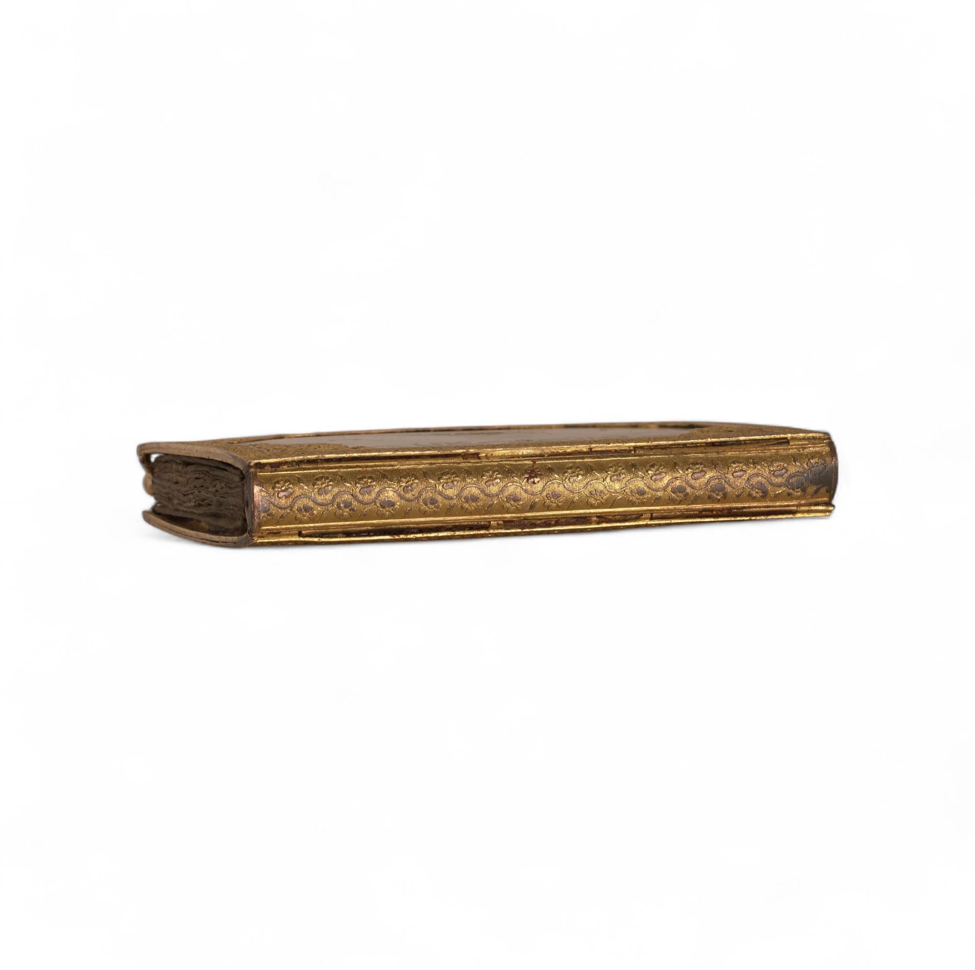 Mid-19th Century Antique French Mother-of-Pearl & Gilt Bronze Souvenir Notebook, 1836 For Sale