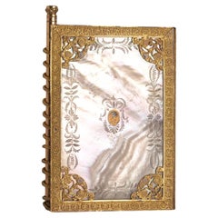 Antique French Mother-of-Pearl & Gilt Bronze Souvenir Notebook, 1836
