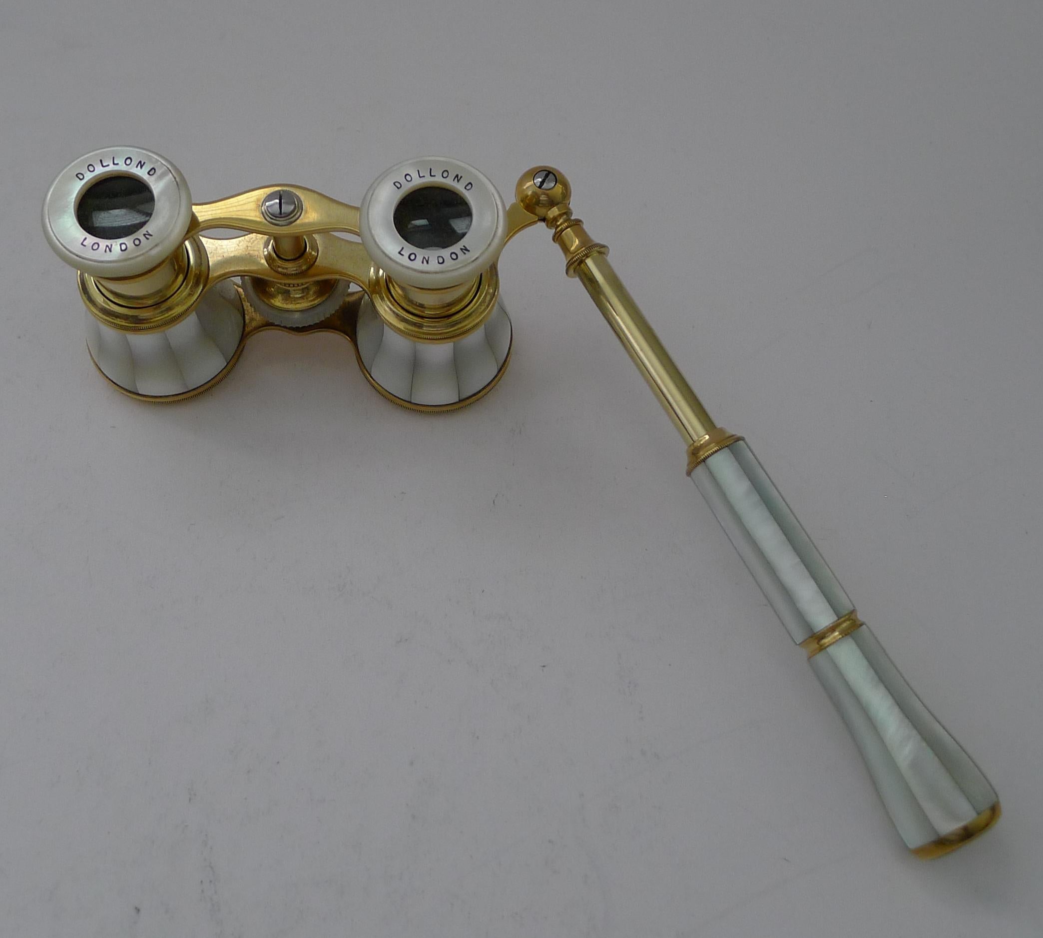Antique French Mother of Pearl Opera Glasses for Dolland, London 4