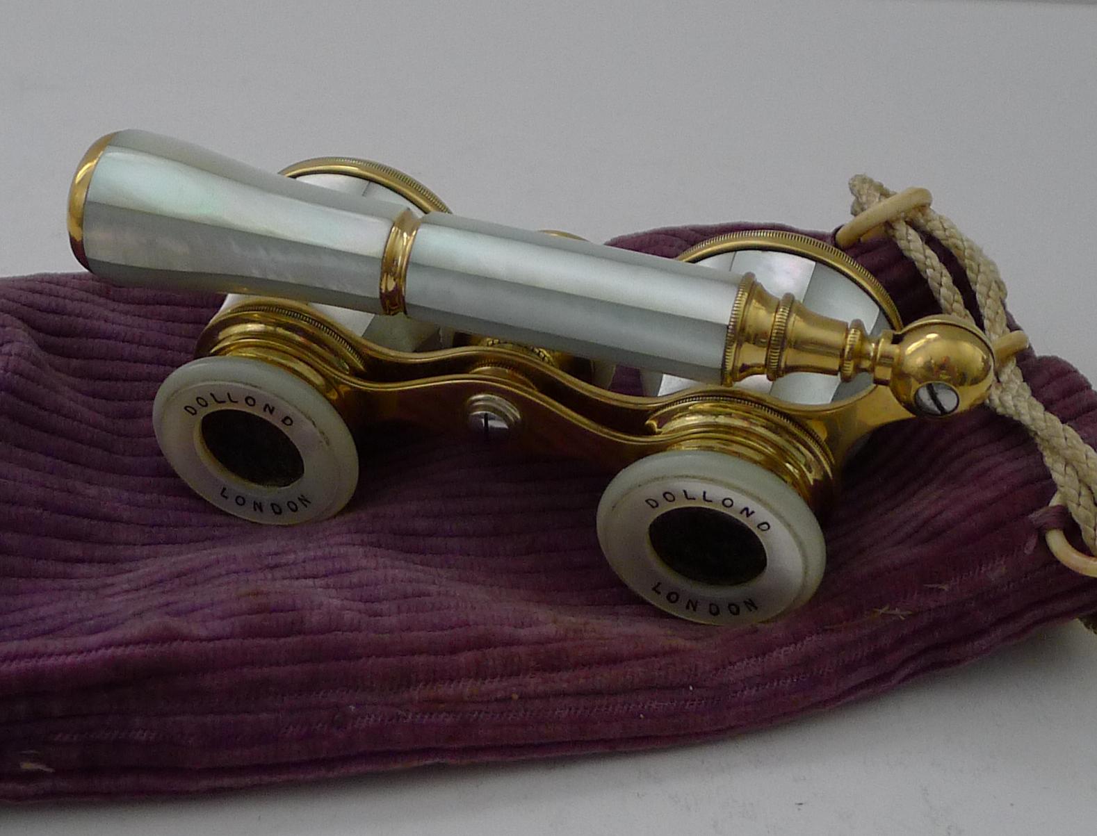 Antique French Mother of Pearl Opera Glasses for Dolland, London 7