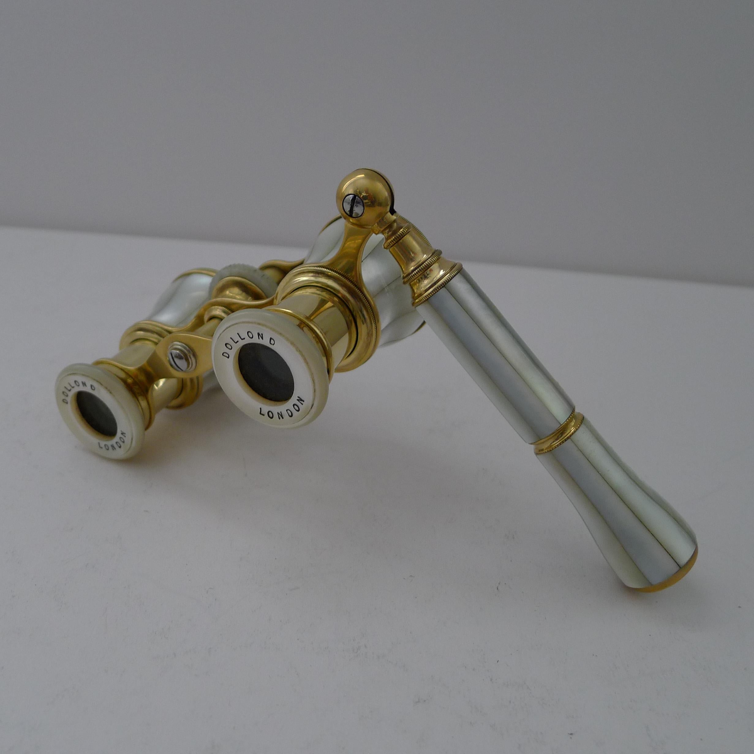 Antique French Mother of Pearl Opera Glasses for Dolland, London 3