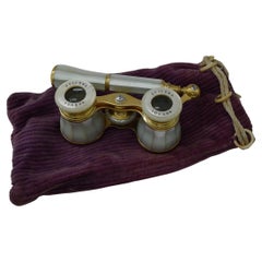 Antique French Mother of Pearl Opera Glasses for Dolland, London