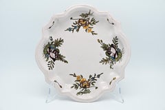 Antique French Moustiers Faience Plate with Floral Bouquets - 18th century