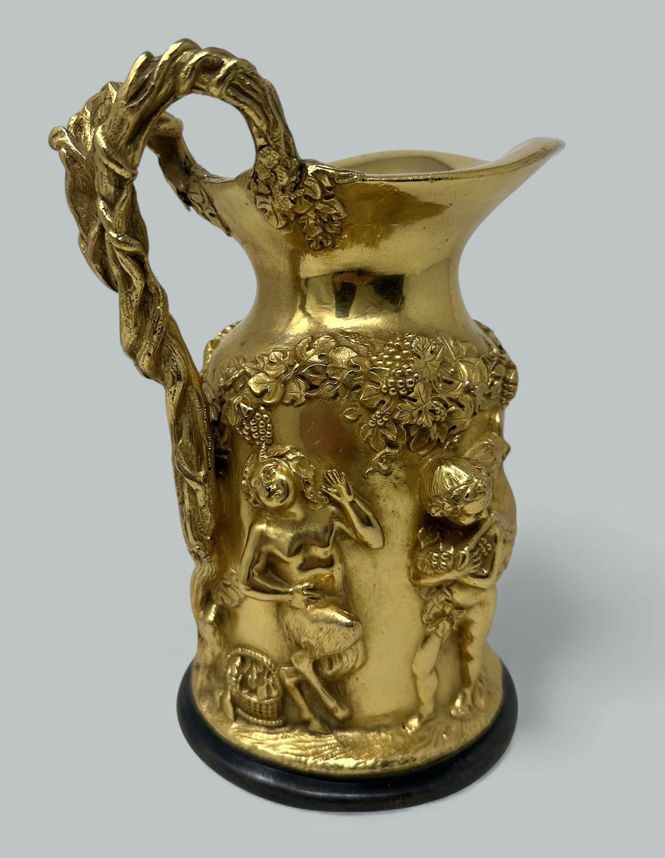 XIX secolo Antique French Mitologico Bronzo Ormolu Ewer Claude Michel Clodion Grand Tour in vendita