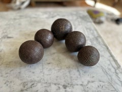 Antique French Nail-Studded Boules, Traditional Pétanque Game Balls