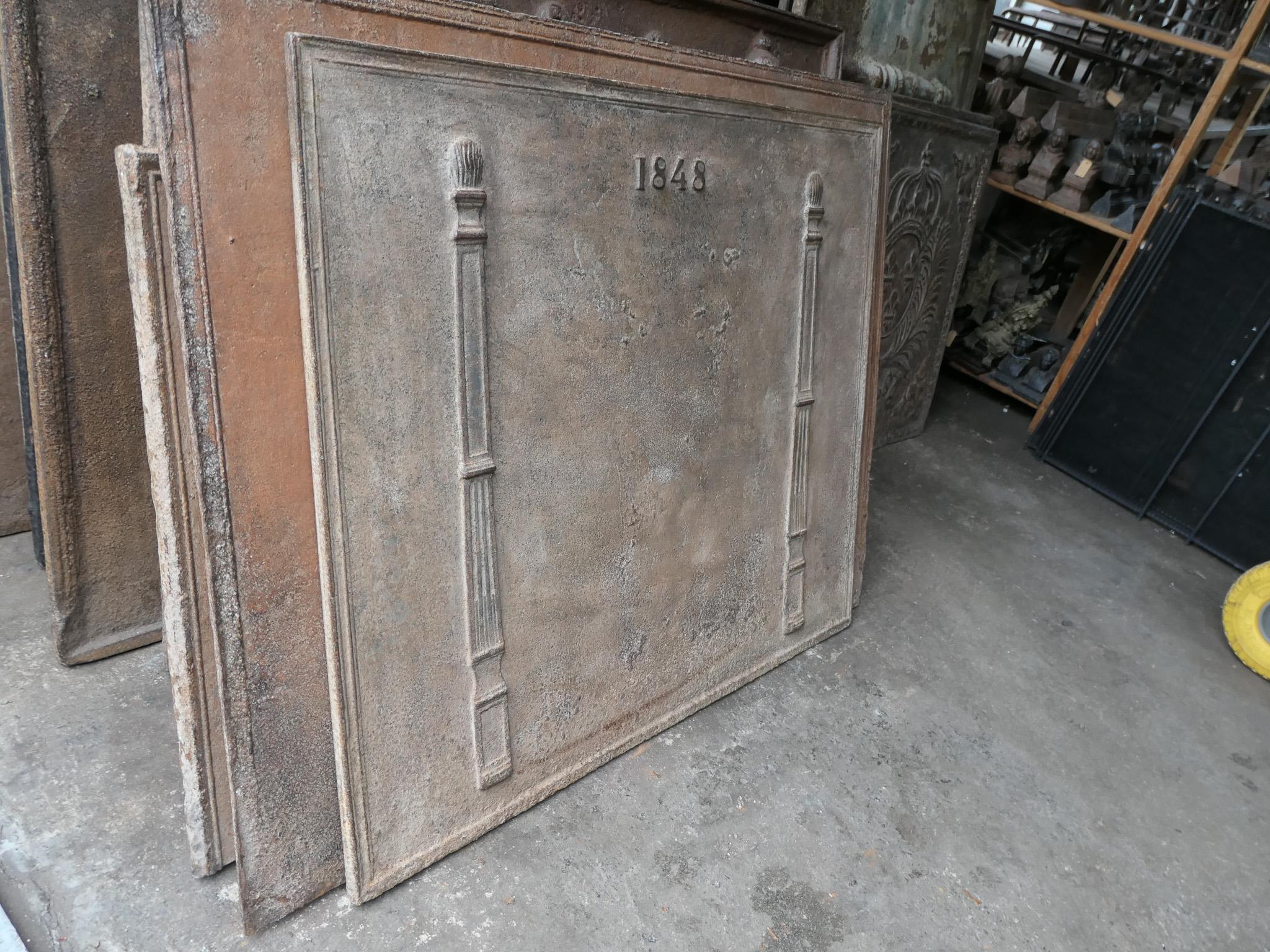 Antique French Napeleon III 'Year' Fireback / Backsplash, XIX secolo in vendita 4