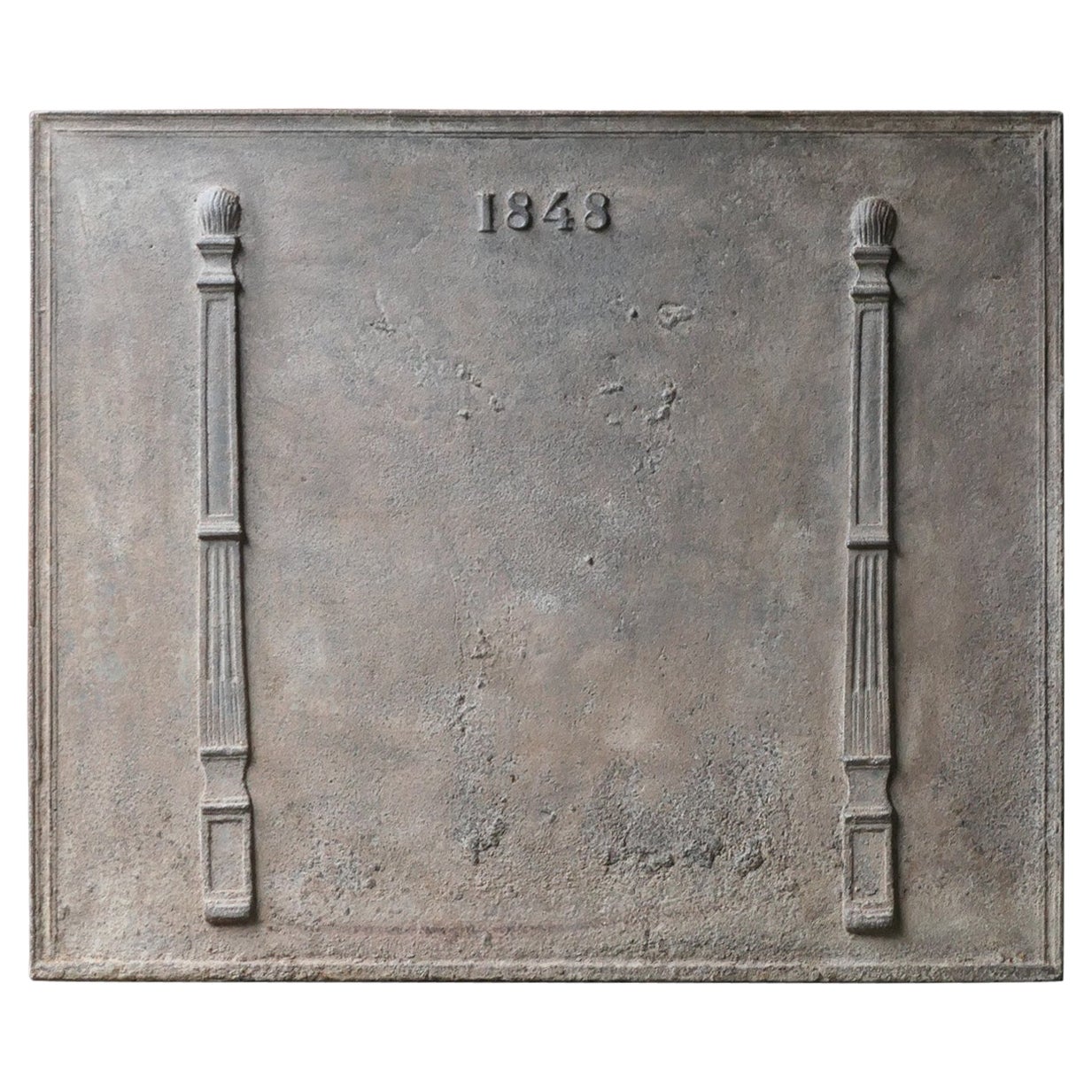 Antique French Napeleon III 'Year' Fireback / Backsplash, 19th Century