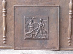 Plaque de cheminée française ancienne Napoleon, 19ème siècle