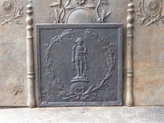 Plaque de cheminée française ancienne Napoleon, 19ème siècle