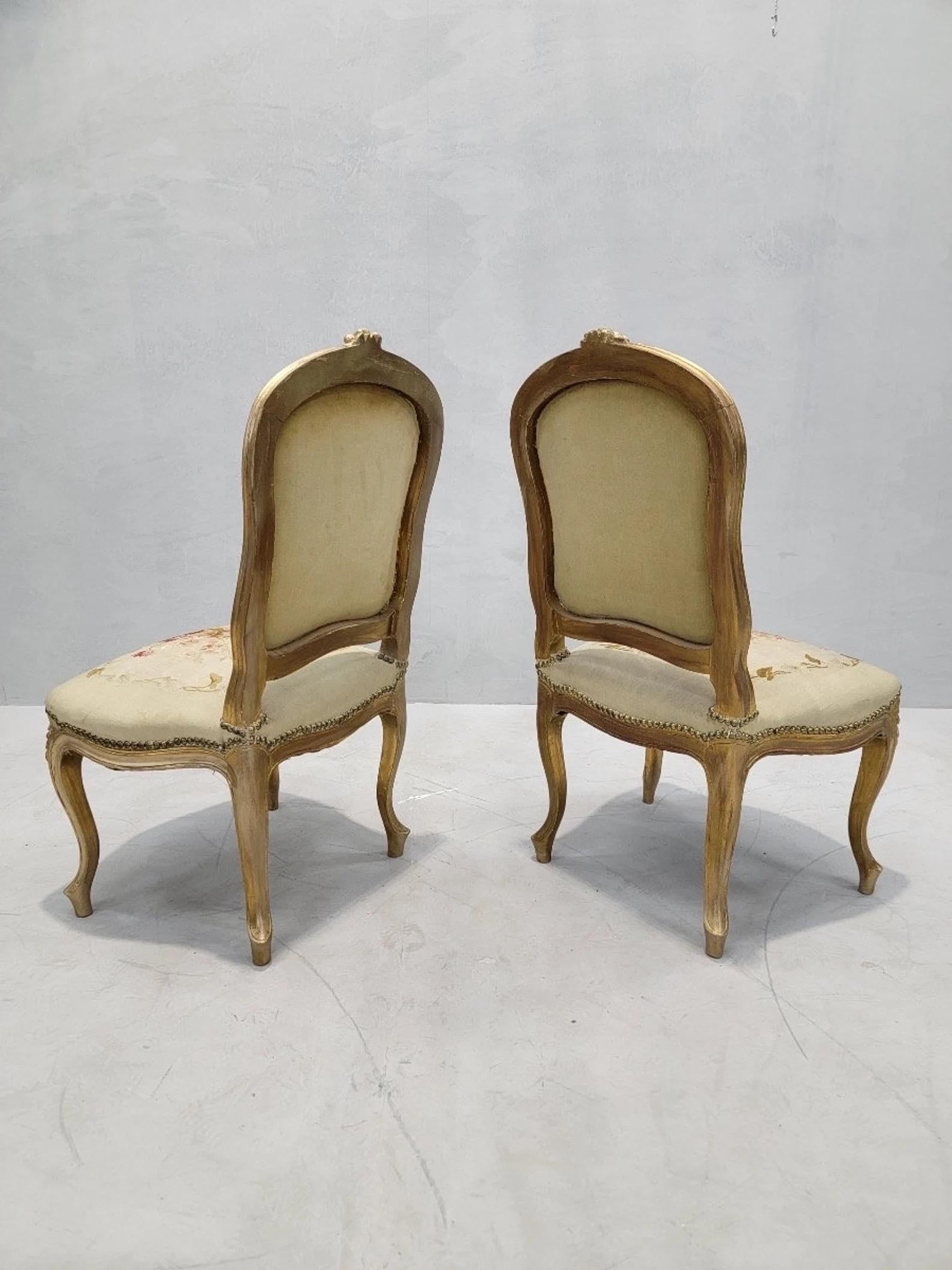 Antique French Napoleon Giltwood Aubusson Settee & Fauteuils 7 Piece Parlor Set In Good Condition In Chicago, IL