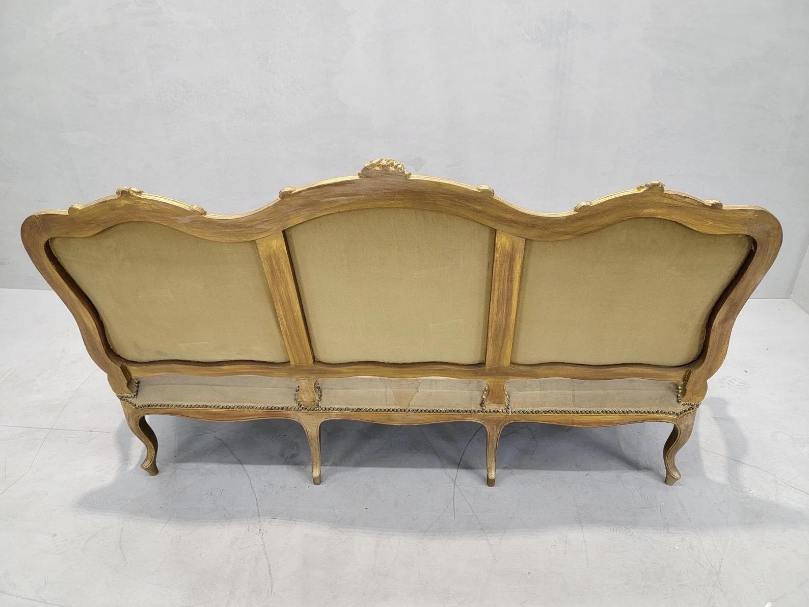 Tapestry Antique French Napoleon Giltwood Aubusson Settee & Fauteuils 7 Piece Parlor Set