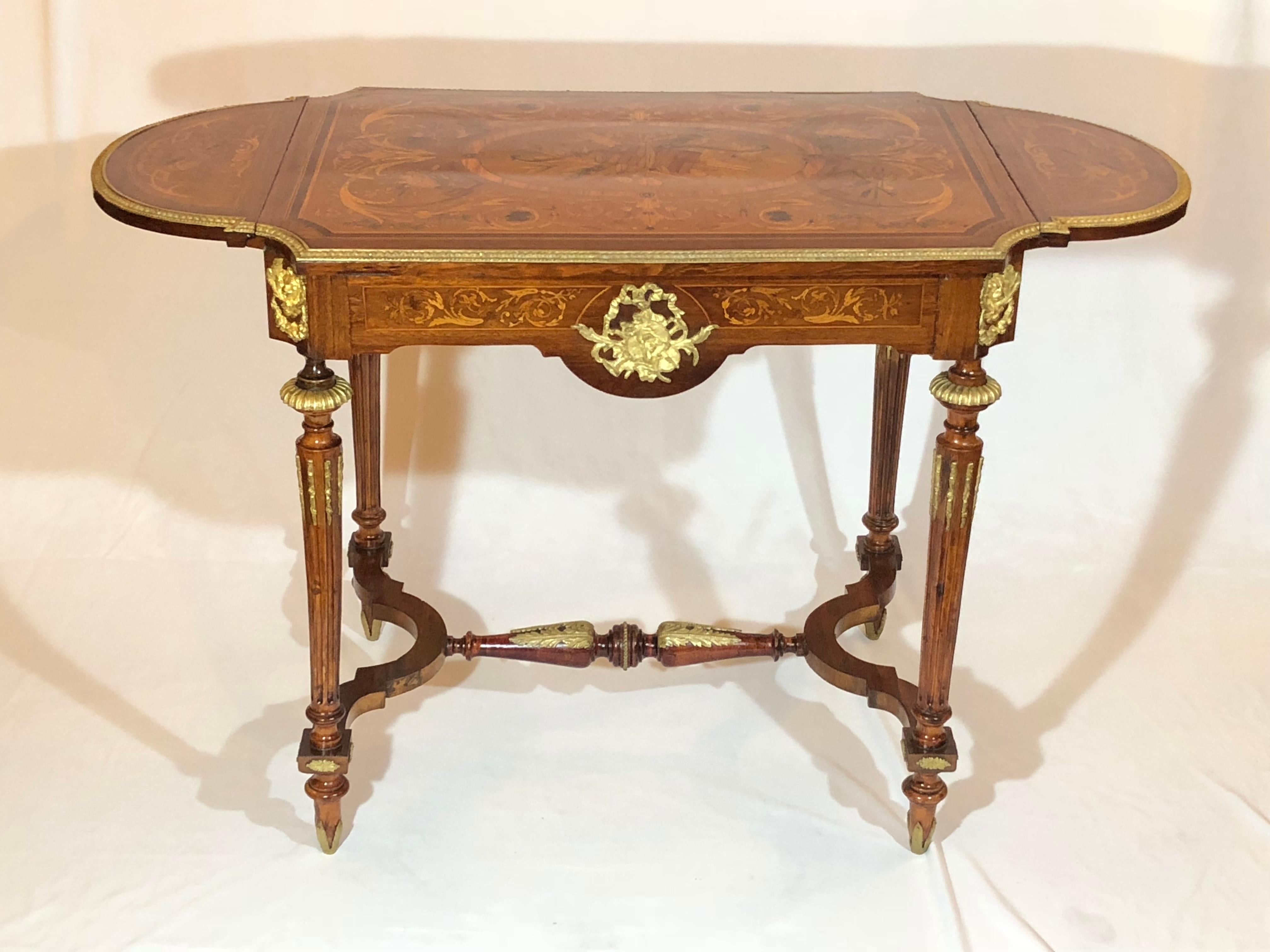 Antique French Napoleon II Inlaid Table, circa 1860 In Good Condition In New Orleans, LA