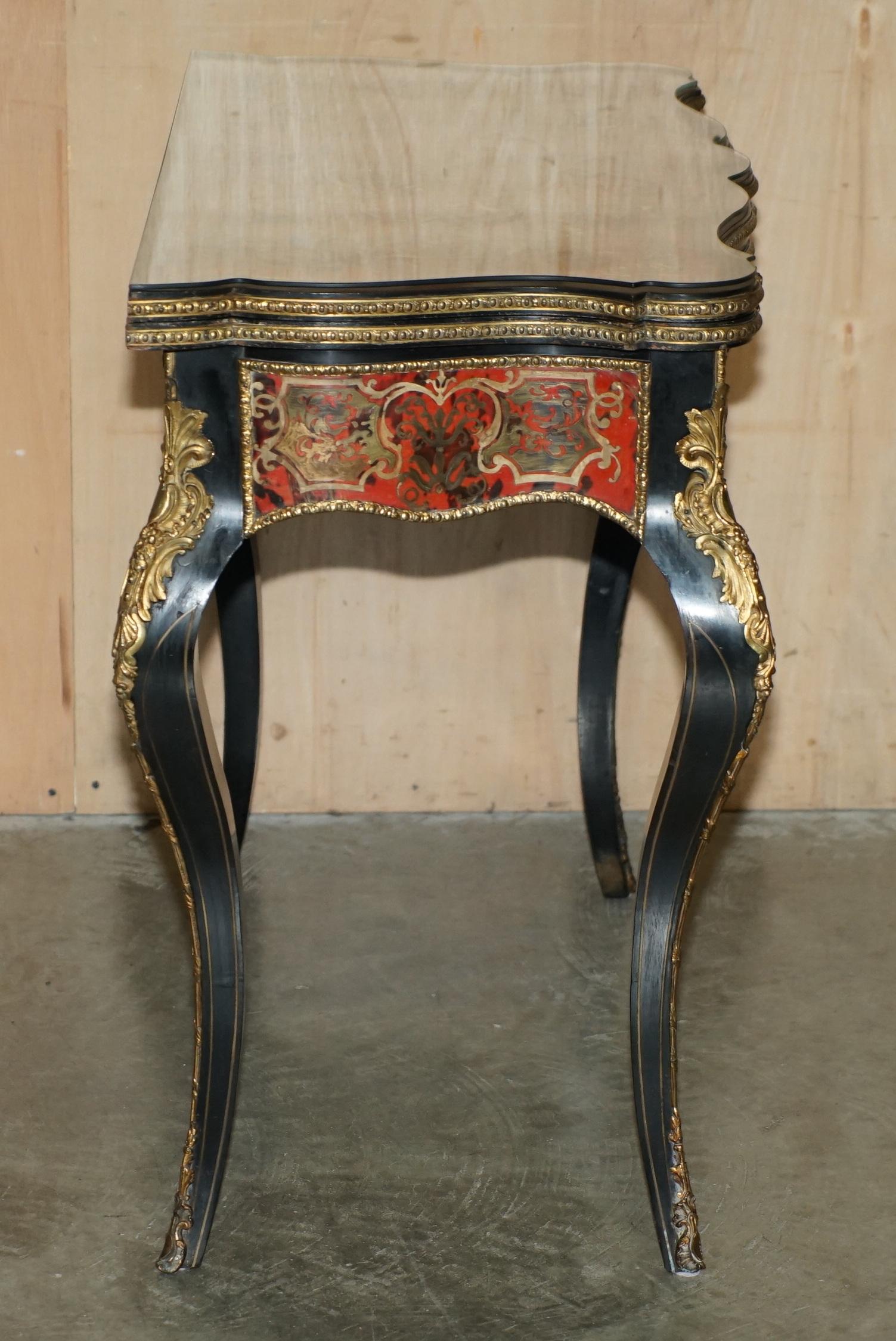 ANTIQUE FRENCH NAPOLEON III 1850 EBONiSED BOULLE CARD TABLE FOR RESTORATION For Sale 6