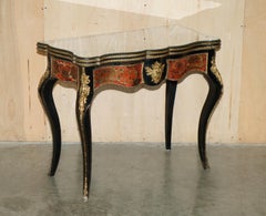 ANTIQUE FRENCH NAPOLEON III 1850 EBONiSED BOULLE CARD TABLE FOR RESTORATION