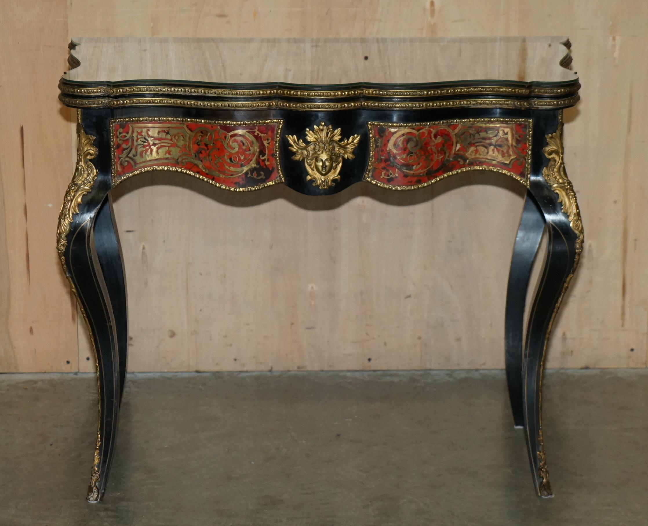 Napoleon III ANTIQUE FRENCH NAPOLEON III 1850 EBONiSED BOULLE CARD TABLE FOR RESTORATION For Sale