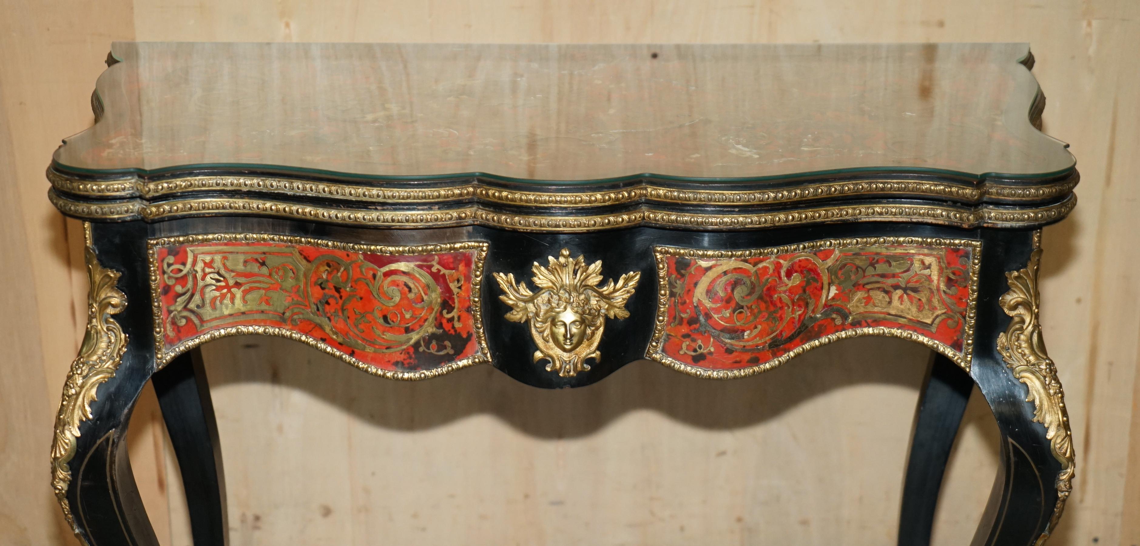 French ANTIQUE FRENCH NAPOLEON III 1850 EBONiSED BOULLE CARD TABLE FOR RESTORATION For Sale