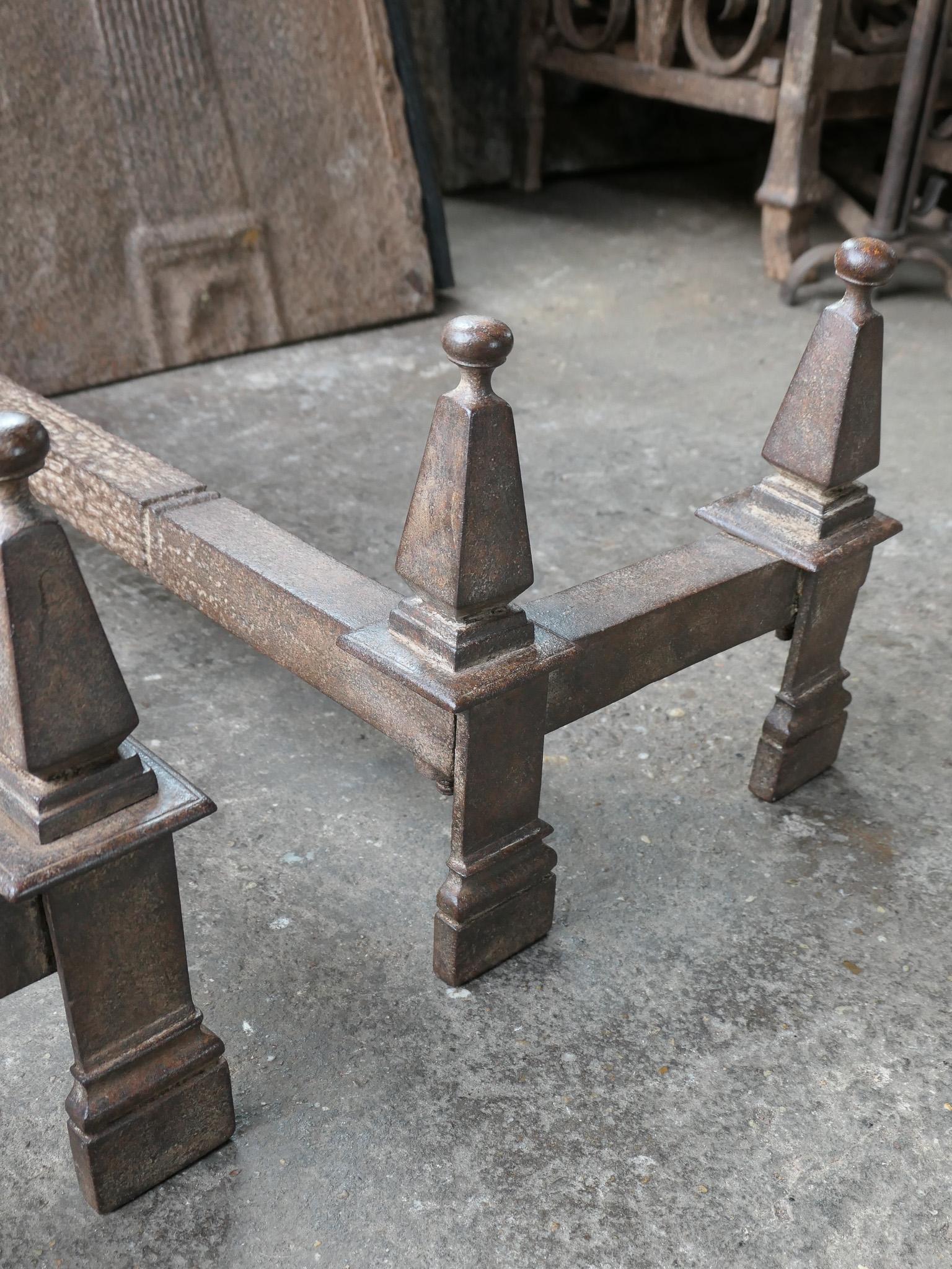Antique French Napoleon III Andirons or Firedogs, 19th Century For Sale 7