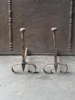 Antique French Napoleon III Andirons or Firedogs, 19th Century