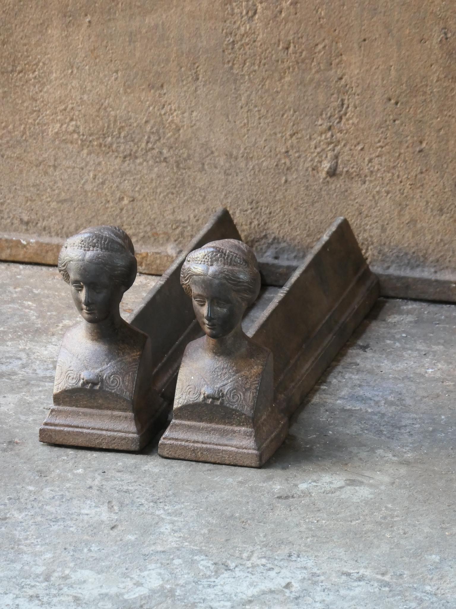 Antique French Napoleon III Andirons or Firedogs, 19th Century In Good Condition In Amerongen, Amerongen