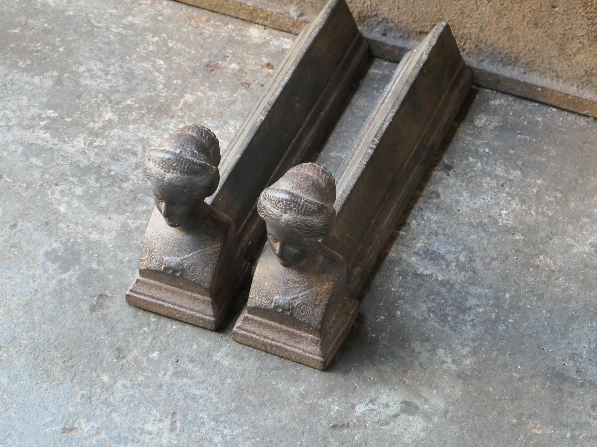 Antique French Napoleon III Andirons or Firedogs, 19th Century 1