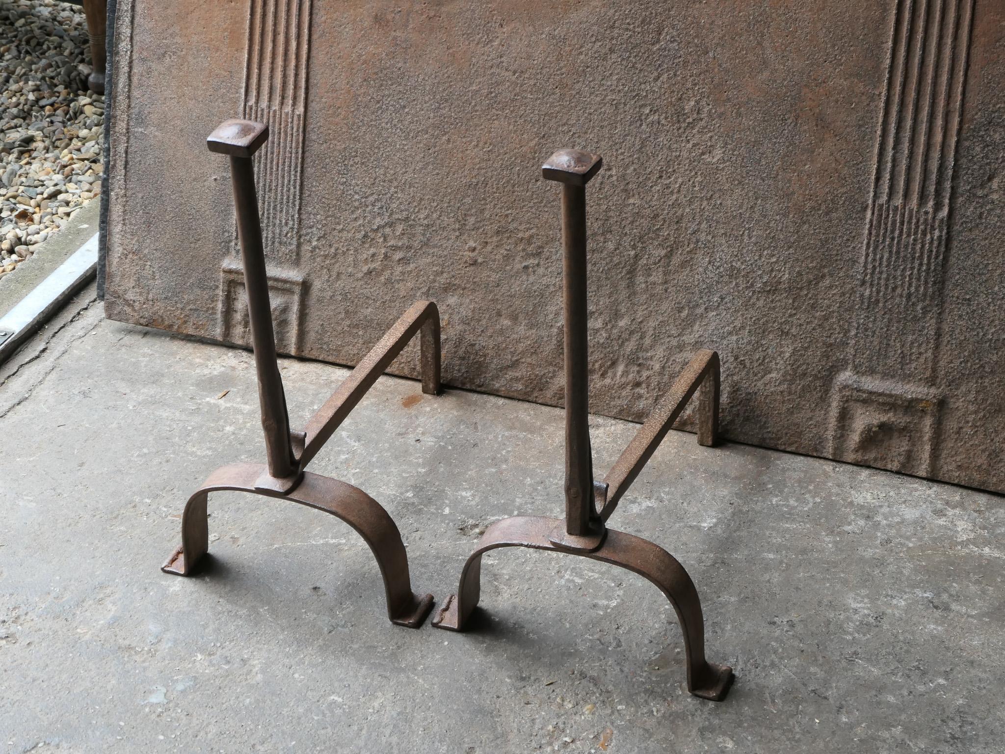 Antique French Napoleon III Andirons or Firedogs, 19th Century For Sale 2