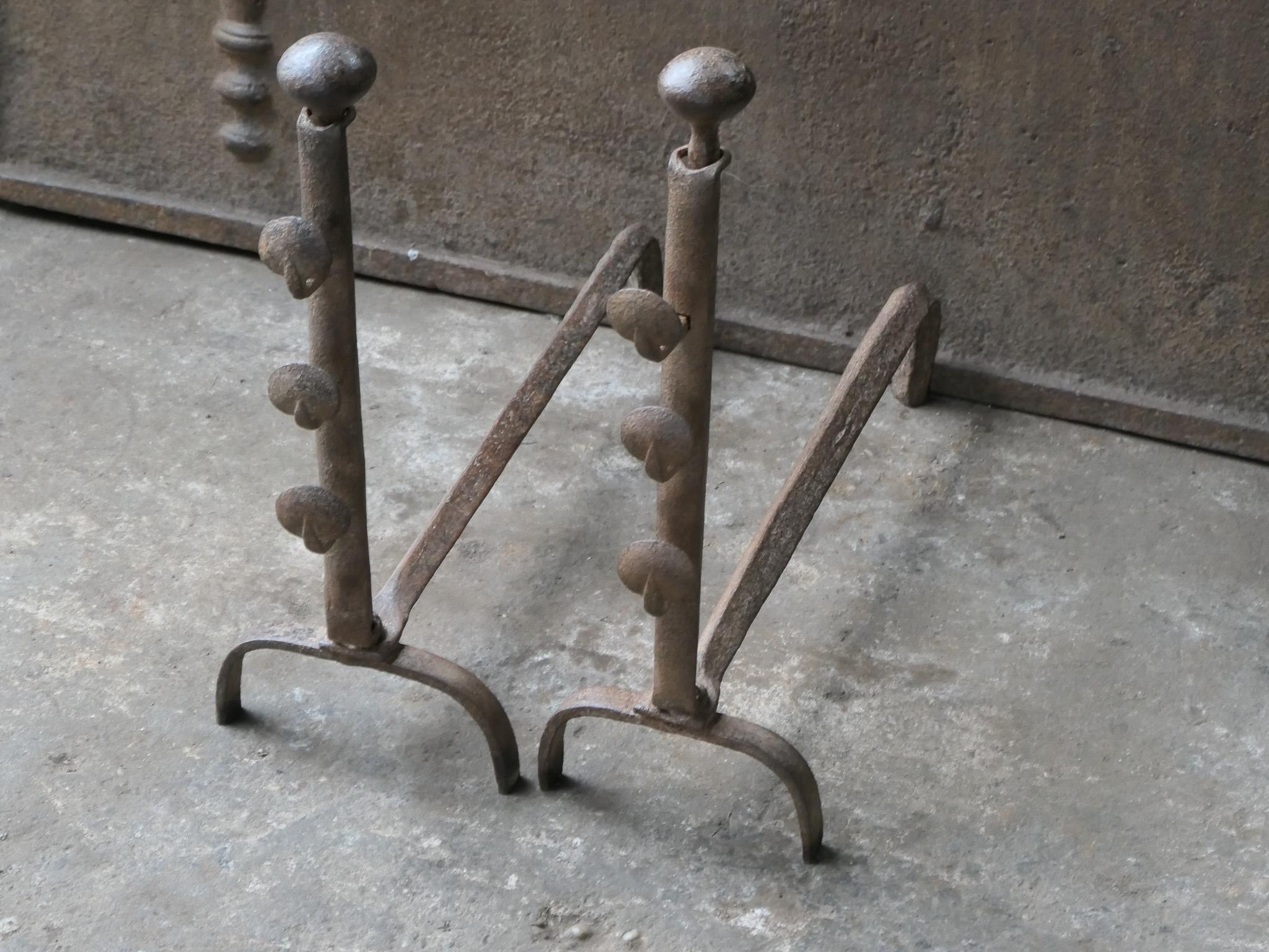 Antique French Napoleon III Andirons or Firedogs, 19th Century For Sale 2