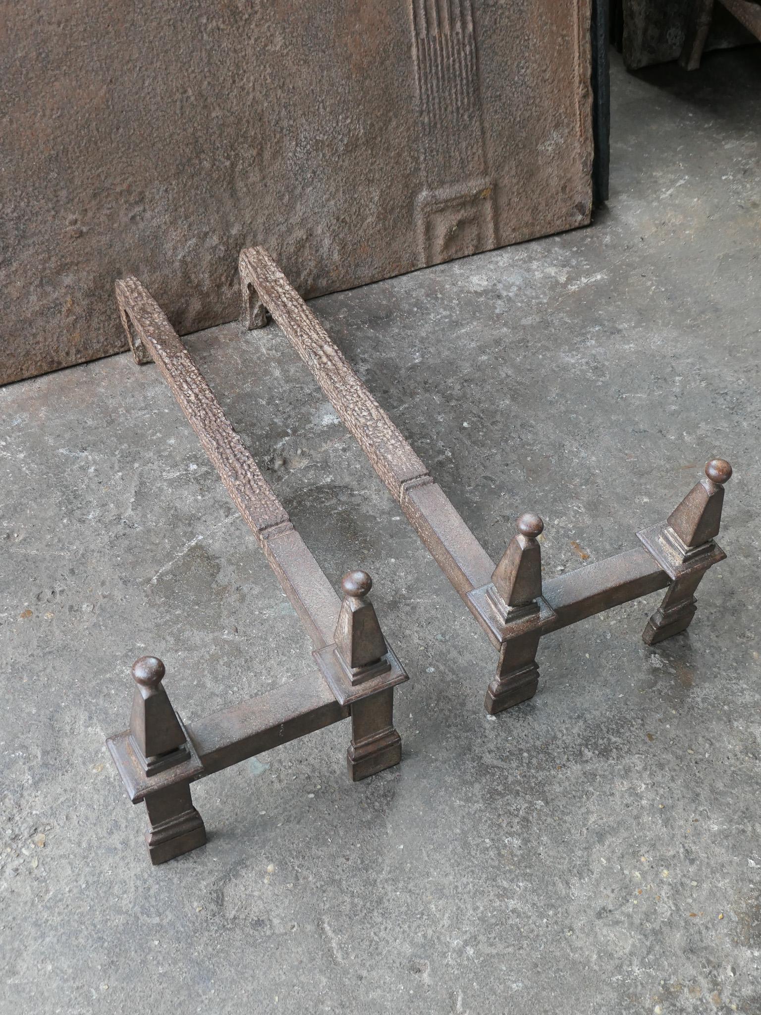 Antique French Napoleon III Andirons or Firedogs, 19th Century For Sale 4