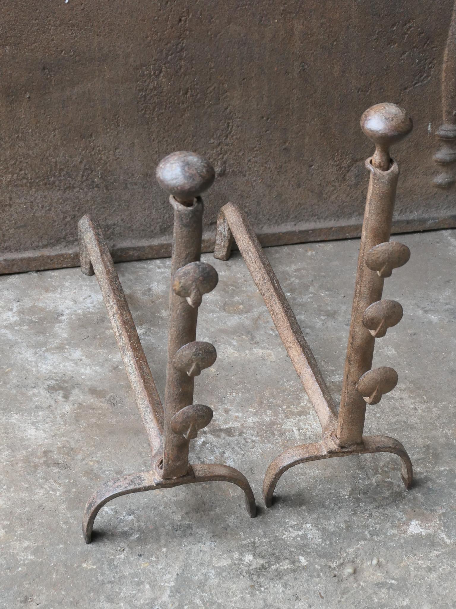 Antique French Napoleon III Andirons or Firedogs, 19th Century For Sale 4