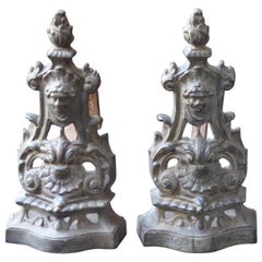 Antique French Napoleon III Andirons or Firedogs, 19th Century