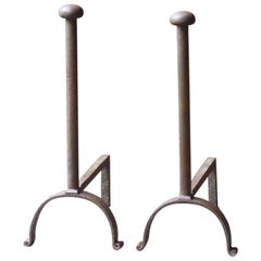 Antique French Napoleon III Andirons or Firedogs