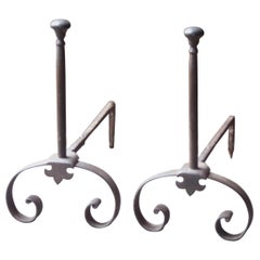 Antique French Napoleon III Andirons or Firedogs